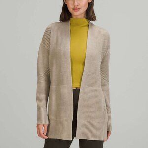 Lululemon Cashlu Knit Sweater Wrap in beige cream